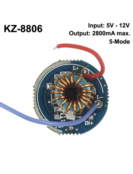 KZ-8806 3T6 28mm 5V - 12V 2800mA 5-Mode Bike Light Driver Board ( 1 pc )