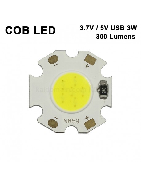 20mm (L) x 1mm (T) COB 3.7V / USB 5V 3W 300 Lumens COB LED Emitter ( 2 pcs )