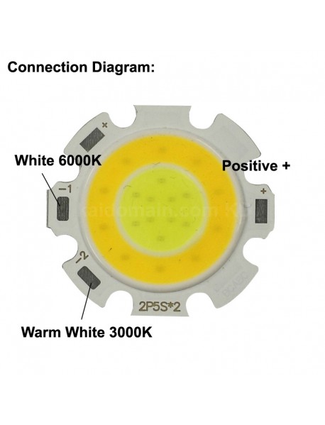 COB 28mm (D) Dual Color White 6000K and Warm White 3000K COB LED