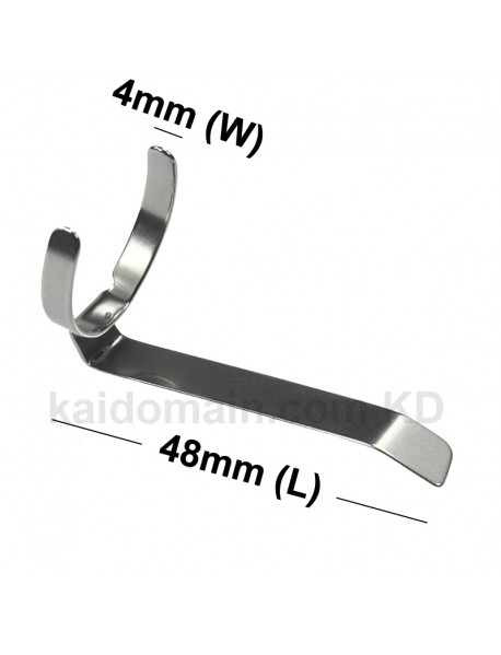 48mm (L) x 21mm (D) Stainless Steel Flashlight Pocket Clip