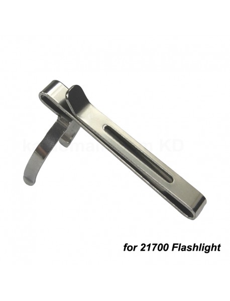 54mm (L) x 23mm (D) Stainless Steel 21700 Flashlight Pocket Clip
