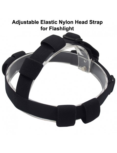 Adjustable Elastic Nylon Head Strap for LED Flashlight - Black (1 pc)