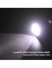 LusteFire T6-05 6500K 1000 Lumens 5-M 18650 Flashlight