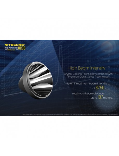 NiteCore HC33 CREE XHP35 HD LED 1800 Lumens Headlamp(1 x 18650 / 2 x CR123) – Black