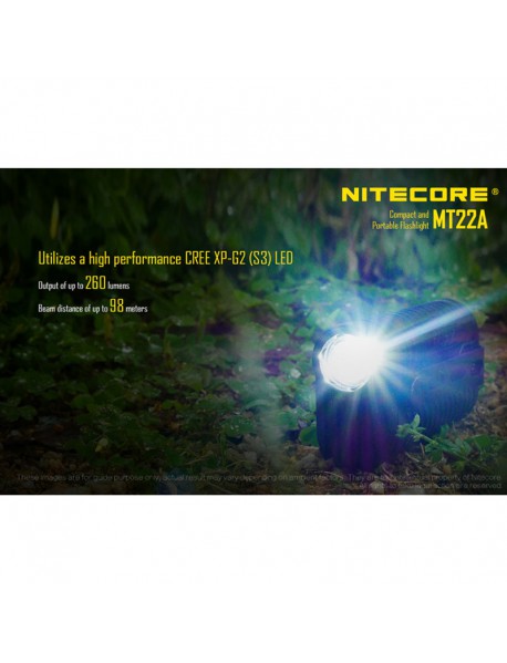 NiteCore MT22A CREE XP-G2 S3 LED 260 Lumens Compact and Portable Flashlight