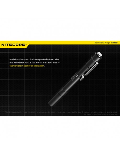NiteCore MT06MD Nichia 219B LED 180 Lumens SMO Pocket Medical Penlight (2 x AAA)