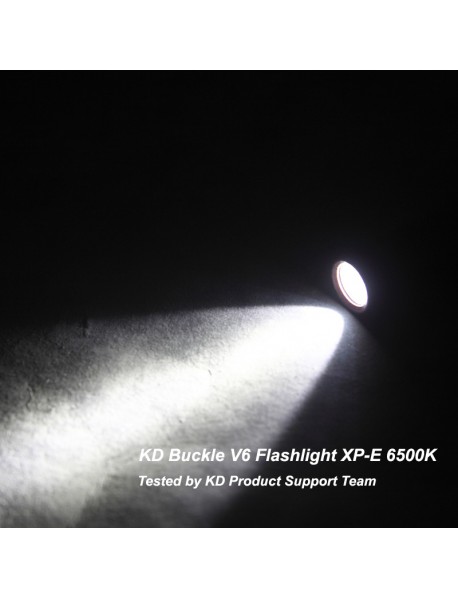 KD Buckle V6 XP-E White 6500K 400 Lumens 1-Mode 10440 AAA Keychain Flashlight