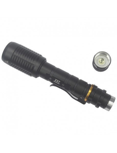 Z37 T6 Wite 6500K 800 Lumens 5-M 18650 Zoomable Flashlight