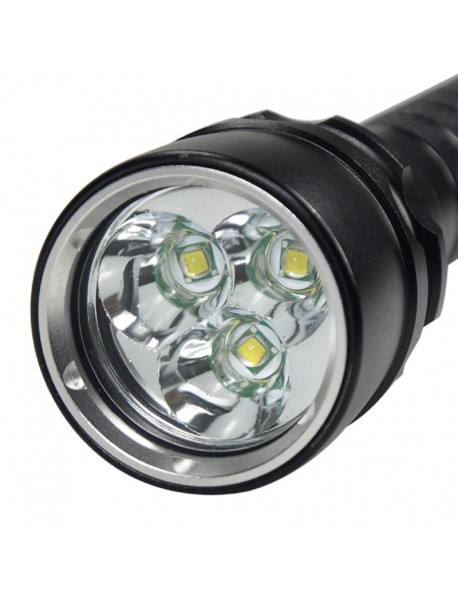 3 x Cree XM-L2 Stepless Adjusted LED Diving Flashlight (2 x 18650)