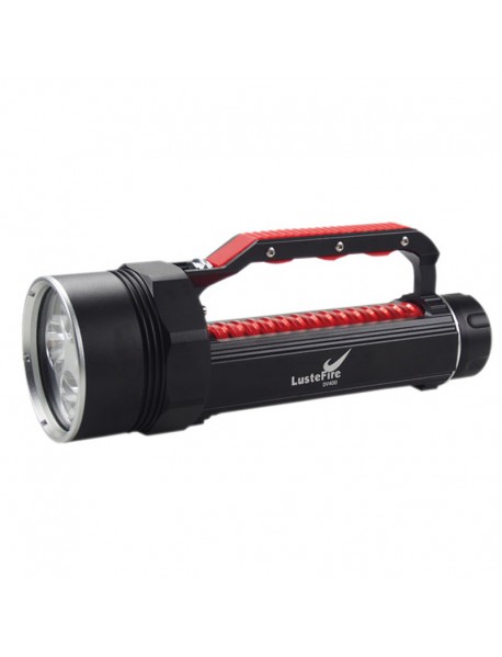 LusteFire DV400 4 x Cree XM-L2 U2 LED Stepless Dimming 5000 Lumens Diving Flashlight (2 x   26650) 