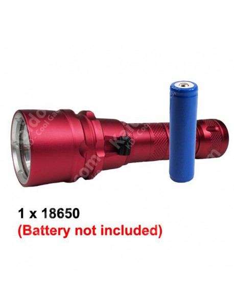 D124 Cree XM-L2 U2 1000 Lumens Stepless Adjusted Diving LED Flashlight - Red (1x18650)