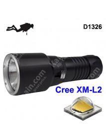D1326 Cree XM-L2 U3 White 1000 Lumens Stepless Adjusted Diving LED Flashlight - Black ( 1x32650 )