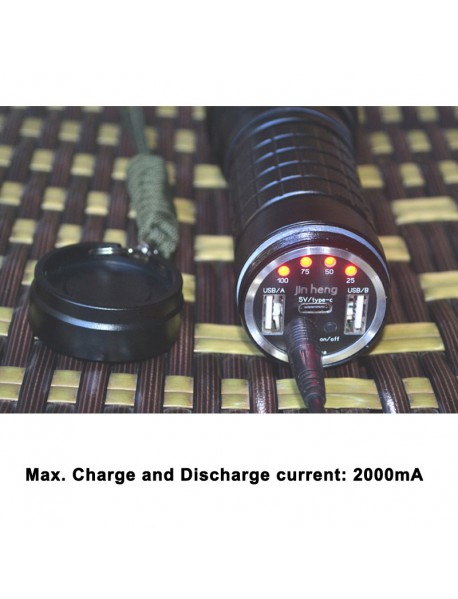 JKK03 Cree XHP70.2 LED 3600 Lumens 6-Mode USB Rechargeable LED Flashlight ( 3x18650 )