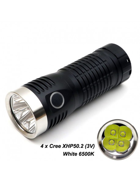 JKK80 4 x Cree XHP50.2 10000 Lumens USB Type-C Rechargeable 18650 Flashlight with Power Bank (3x18650)