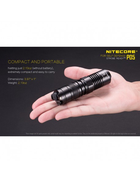 NiteCore P05 CREE XM-L2 U2 LED 4-Mode 460 Lumens Flashlight (1 x RCR123A / 1 x CR123A)