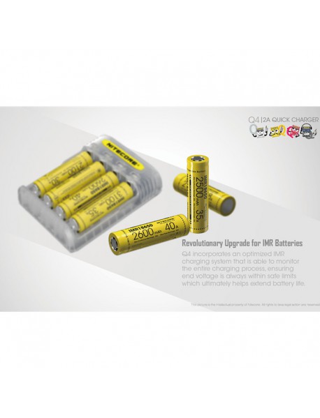 NiteCore Q4 Charger with 4 Slots for Charging Li-ion / IMR Batteries