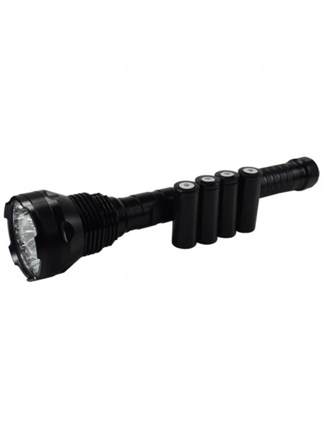 15 x Cree XM-L T6 5-Mode 18000 Lumens LED Flashlight - Black (4x26650/4x18650)