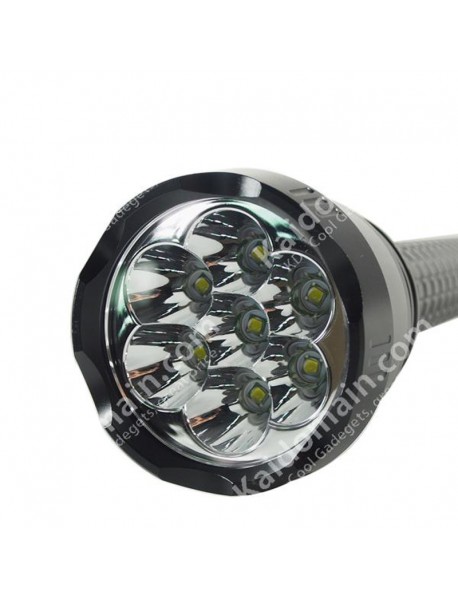 7 x Cree XM-L U2 LED 5-Mode 7000 Lumens Flashlight (3 x 18650 / 3 x 26650)