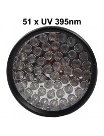 K-UV51 51 x UV LED 395nm 1-Mode Mini UV LED Flashlight - Black ( 3xAAA )