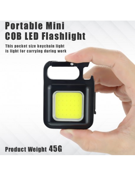 Mini COB 500 Lumens 4-Mode USB Type-C Rechargeable Keychain Light