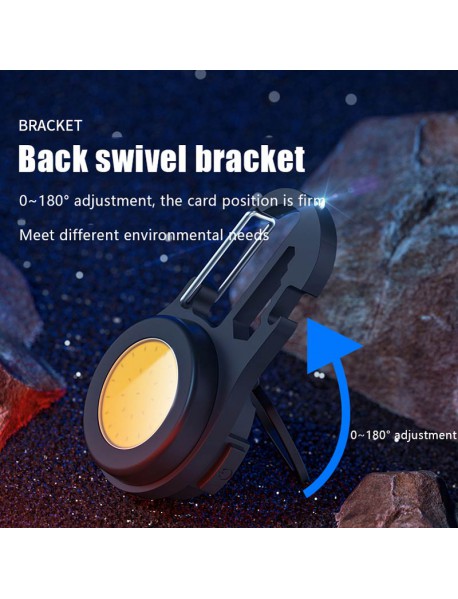 Multi-Functional 6 in 1 500 Lumens 4-Mode Type-C Rechargeable COB Keychain Light