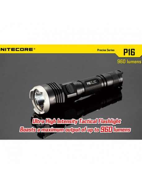 NiteCore P16 Cree XM - L2 T6 960 Lumens White Light SMO LED Flashlight (1 x 18650 / 2 x CR123)