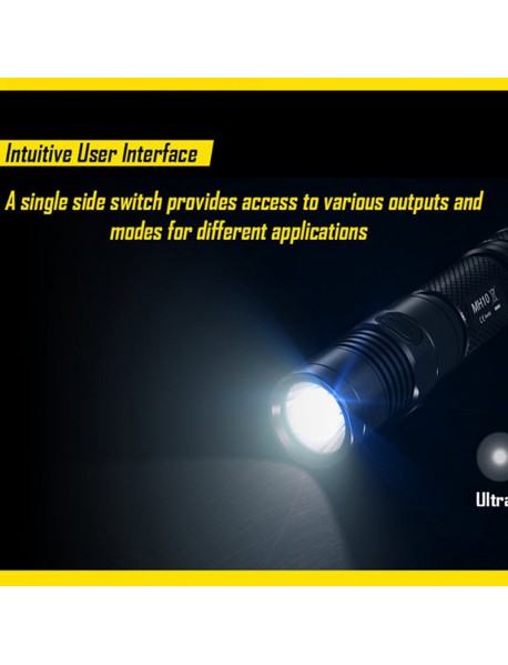 NiteCore MH10 Cree XM-L2 U2 1000 Lumens SMO Rechargeable LED Flashlight (1 x 18650 / 2 x CR123)