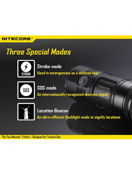 NiteCore TM06 CREE XM-L2 U3 LED 4000 Lumens Flashlight (4 x 18650)