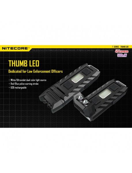Nitecore Thumb LEO 45 Lumens USB Rechargeable LED Keychain