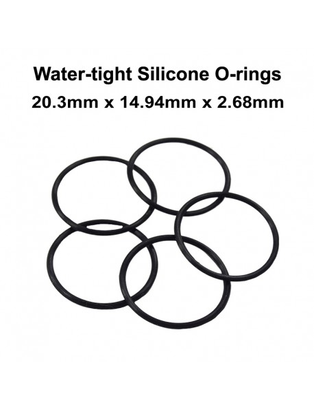 20.3mm x 14.94mm x 2.68mm Water-tight O-Ring Seals - Black (5 pcs)