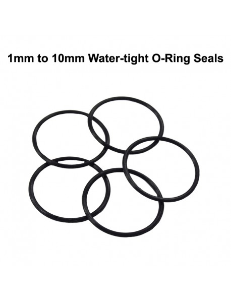 1mm - 10mm Water-tight O-Ring Seals - Black (5 PCS)