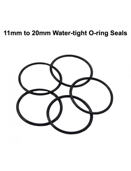 11mm - 20mm Water-tight O-Ring Seals - Black (5 PCS)