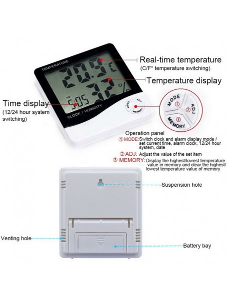 HTC-2 LCD Digital Temperature Humidity with Clock