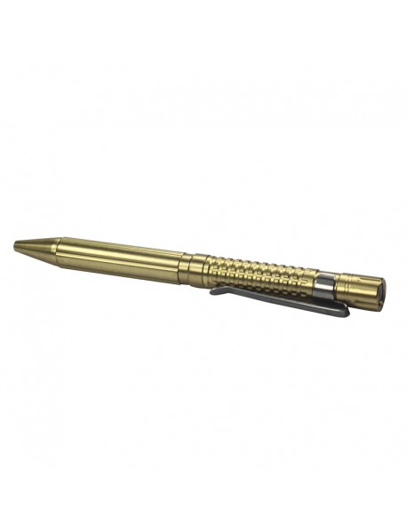 YC06 Brass Ballpoint Pen with Light (0.5mm Black Ink)