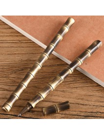 YC10 Brass Bamboo Shaped Ballpoint Pen (0.5mm Black Ink)