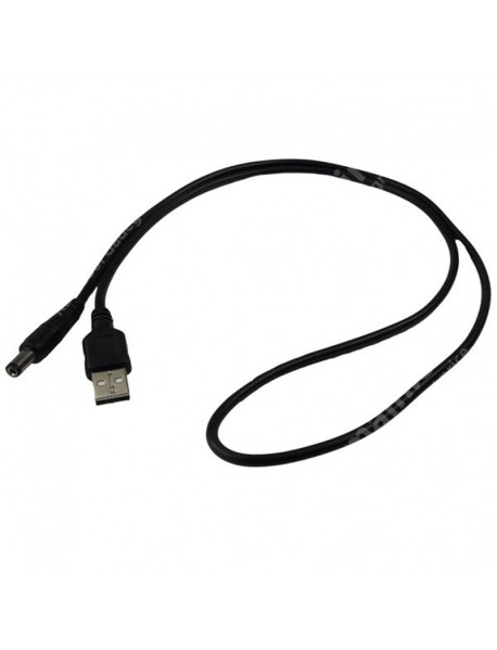 USB to DC 5.5mm x 2.1mm 22AWG Power Cable - Black ( 100cm Length )