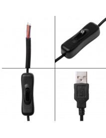 USB to 2 Pin Wire Power Cable with Switch ( 100cm Length )