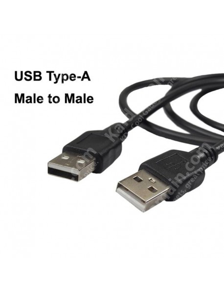 USB Type-A Male to Type-A Male 22AWG 3A Extension Cable - Black ( 100cm Length )