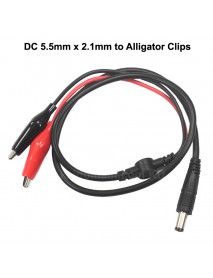 22AWG DC 5.5mm x 2.1mm to Alligator Clips Test Leads 35mm Power Cable ( 100cm Length )