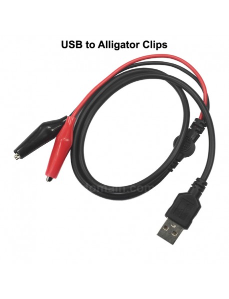 USB to Alligator Clips Test Leads 35mm Power Cable ( 100cm Length )
