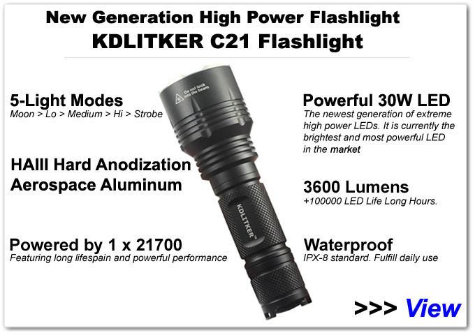 High Power  KDLITKER C21 LED Flashlight