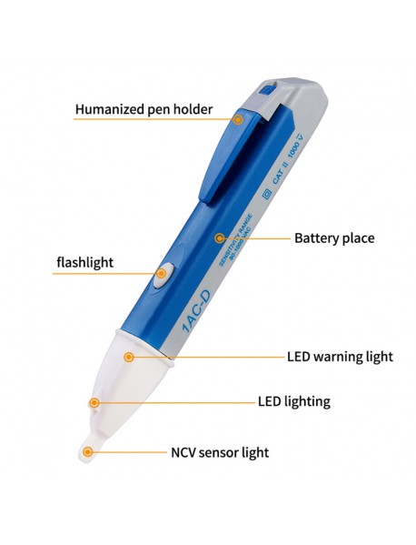 Non-Contact AC Voltage Detector Pen - Blue (1 pc)