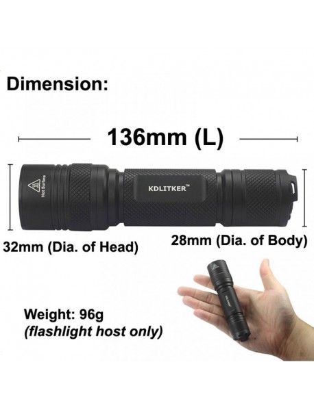 KDLITKER E6-21700 P6 Style 21700 Flashlight Host