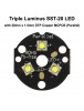 Triple Luminus SST-20 LED Emitter with 20mm DTP Copper MCPCB Parallel with Optics