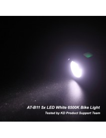 AT-B11 5x LED 500 Lumens 3-Mode USB Type-C Rechargeable Bike Light