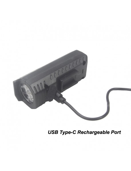 AT-B11 5x LED 500 Lumens 3-Mode USB Type-C Rechargeable Bike Light