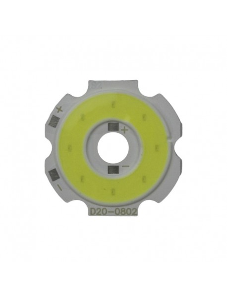20mm (D) 3W 12V 300mA 300 Lumens White 6500K COB LED