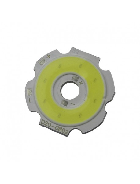 20mm (D) 3W 12V 300mA 300 Lumens White 6500K COB LED