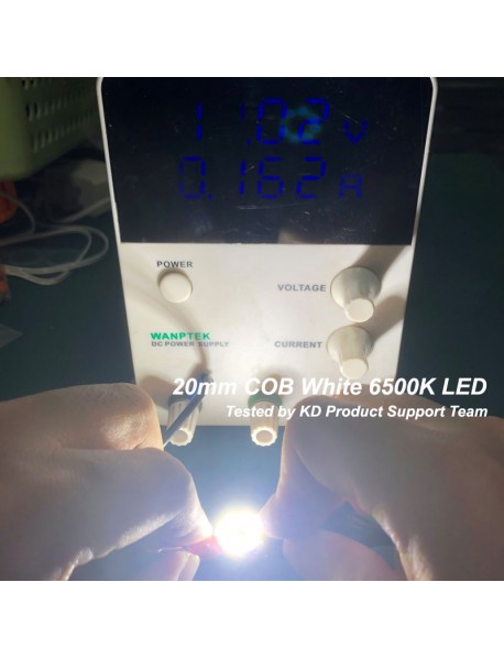 20mm (D) 3W 12V 300mA 300 Lumens White 6500K COB LED