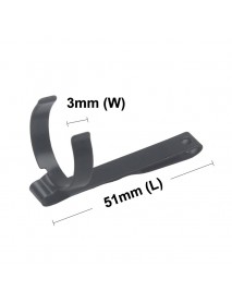 51mm (L) x 22.5mm (D) Stainless Steel Flashlight Pocket Clip